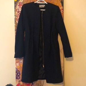 Navy blue H&M wool-blend coat